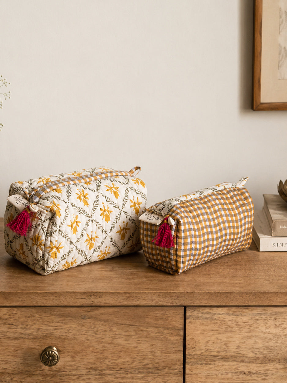 Bahi Quilted Pouch Set