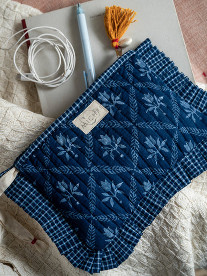 Aab Indigo Frill pouch
