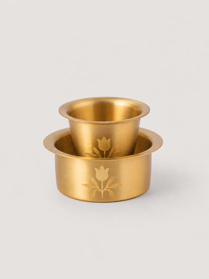 Gul Brass Coffee Set | Set of 2