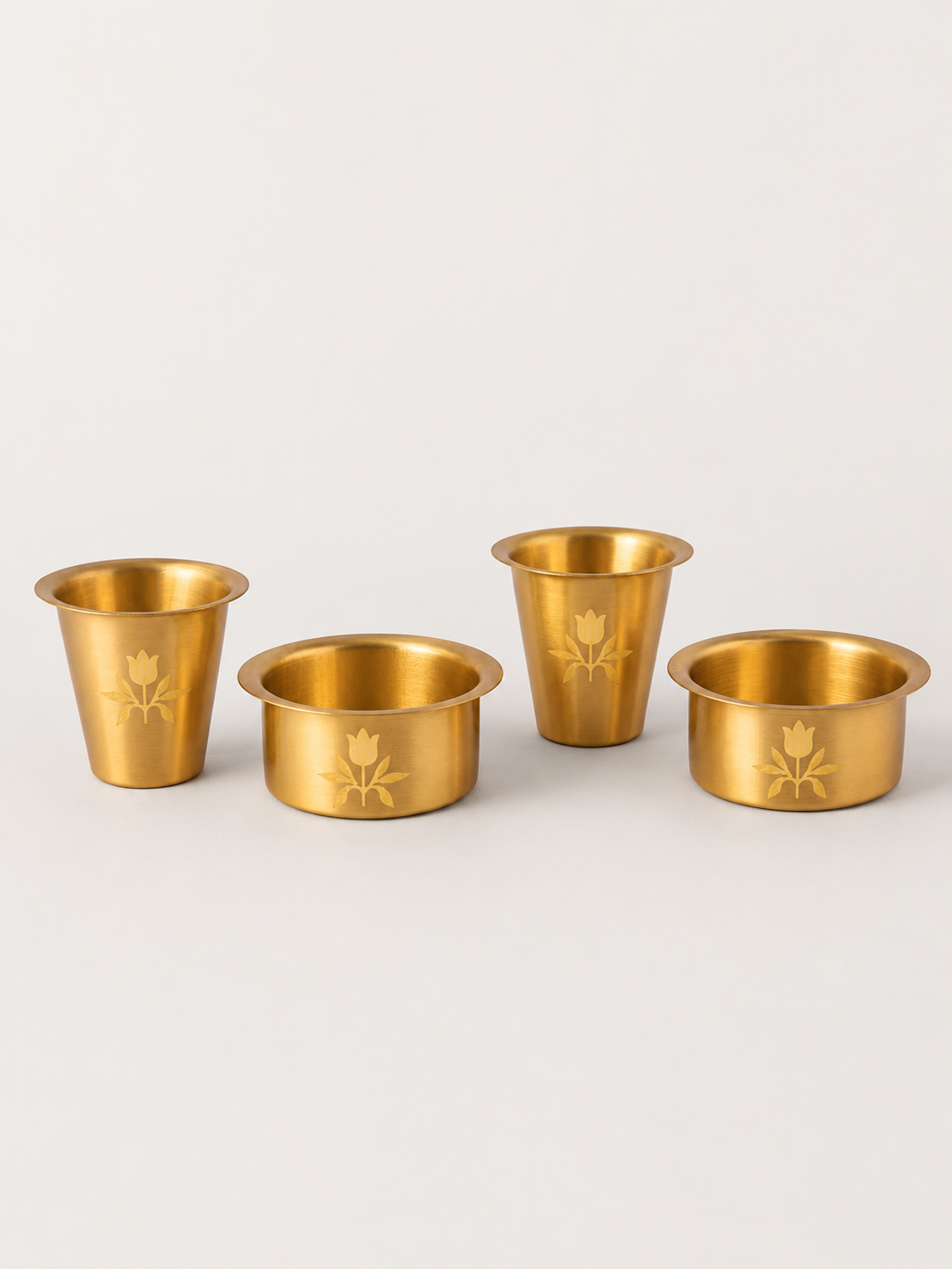 Gul Brass Coffee Set | Set of 2